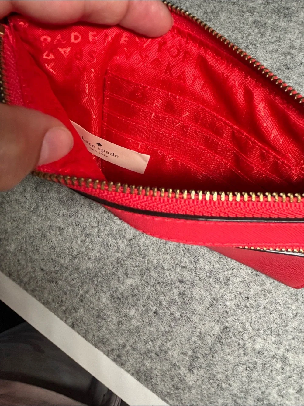 kate spade Red Zip Wristlet Clutch